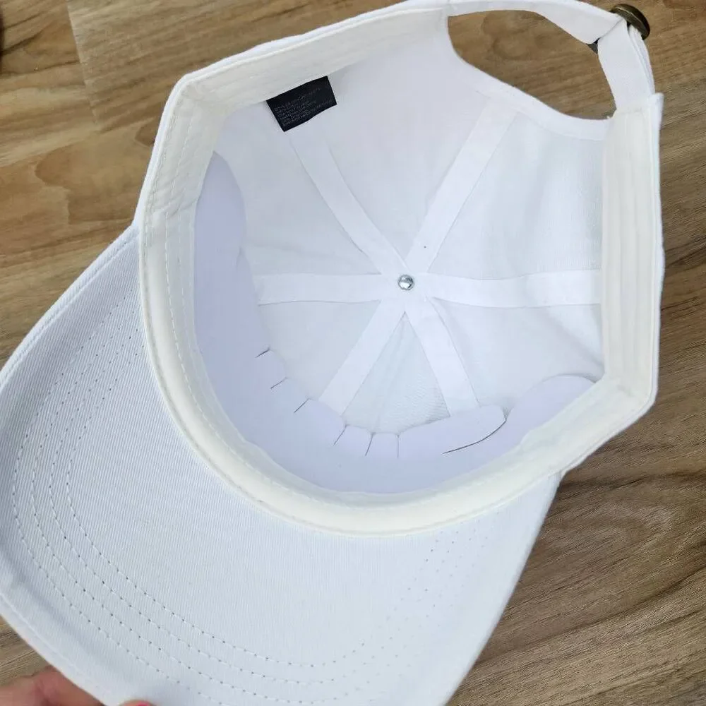 🔹️NWT David & Young White w/Blue Embroidered Evil Eye Hat One Size